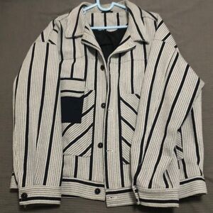 Men's white striped jacket